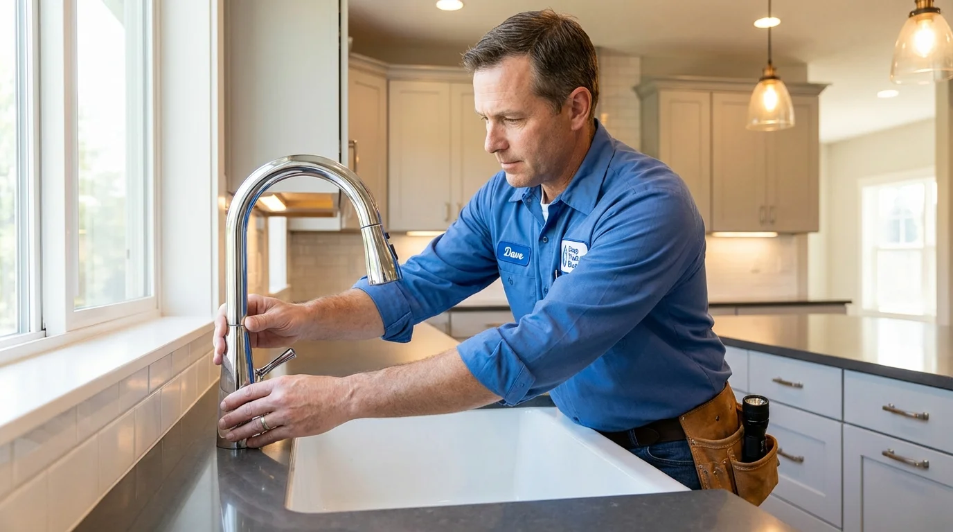 Kitchen faucet installation by Johns Plumbing LLC in Atchison